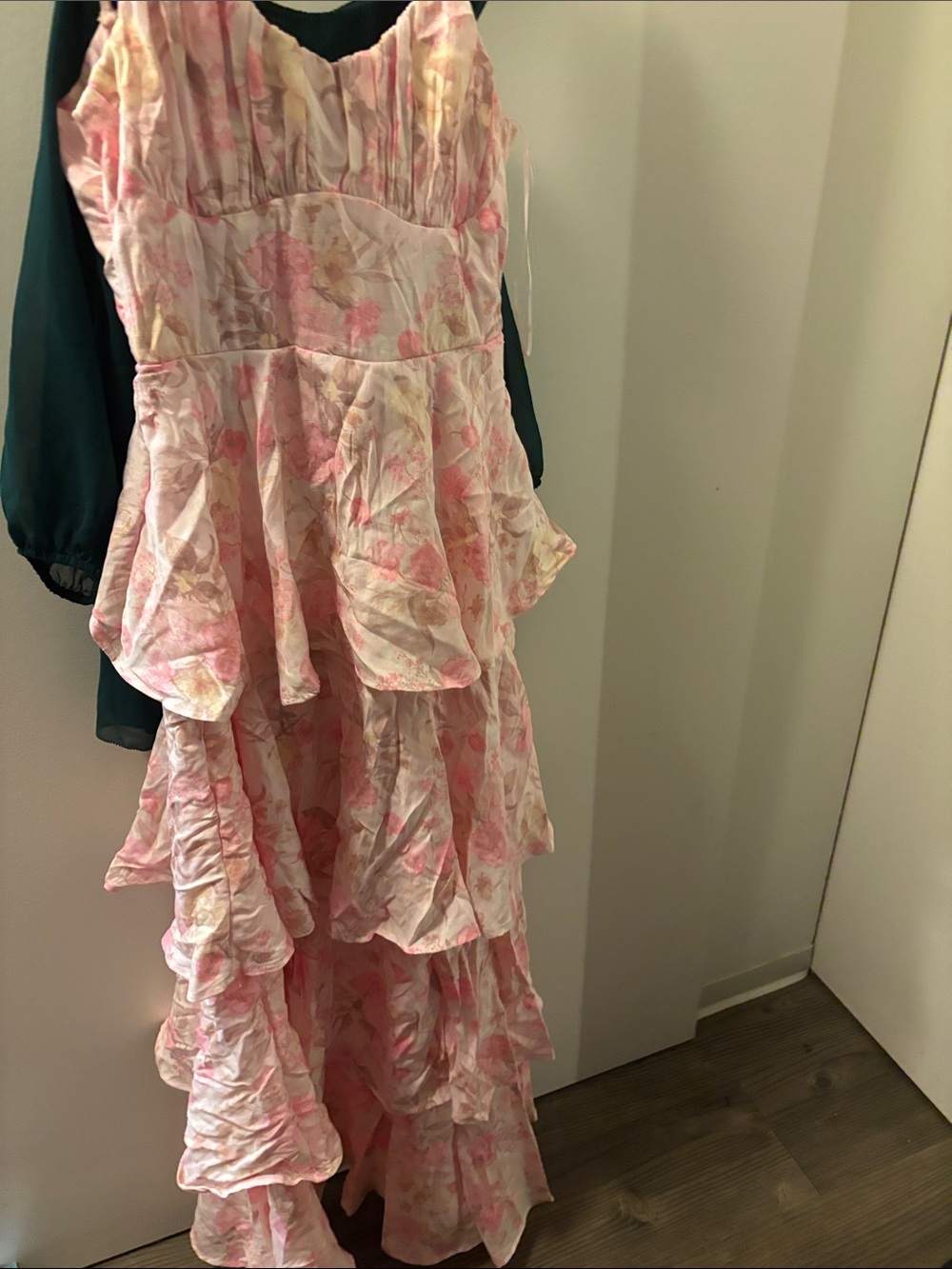 Windsor Pink Floral Tiered Ruffle Formal Dress